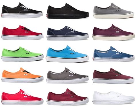 types of vans sneakers